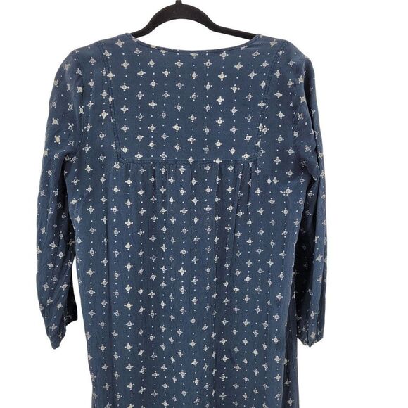 Madewell Womens Silk Medallion Dot Maxi Dress Blue Sz 4 Tiered Flowy Modest - Picture 13 of 15